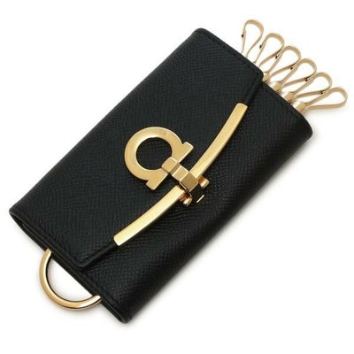 サルヴァトーレフェラガモ キーケース ガンチーノクリップ ブラック レディース Salvatore Ferragamo 22D151 0683320