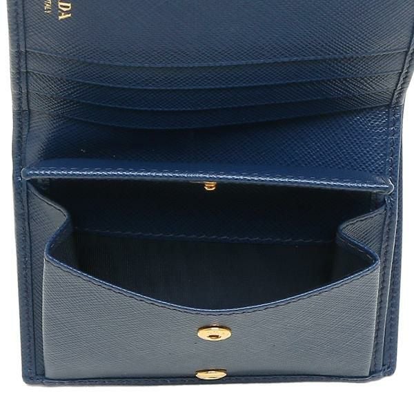 プラダ 財布 PRADA 1MV204 QHH 016 レディース 二つ折り財布 無地 BLUETTE 青 詳細画像