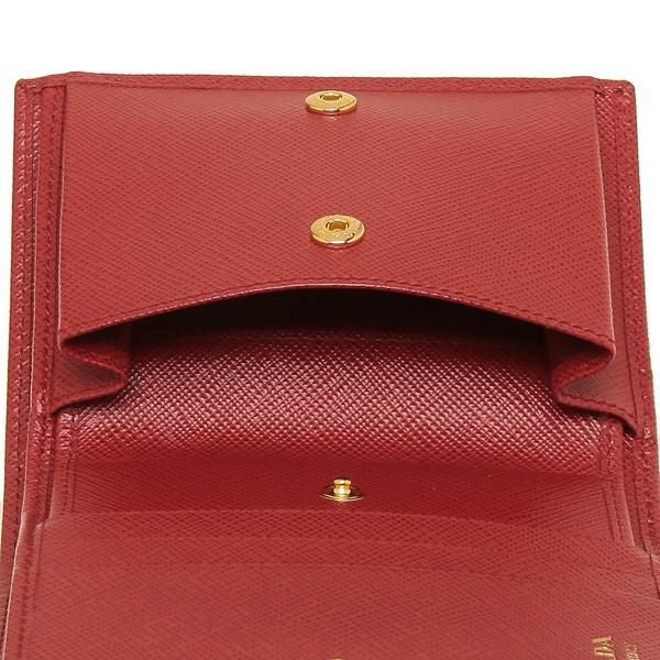 プラダ 財布 PRADA 1MV204 QHH F068Z SAFFIANO TRIANGOLO サフィアーノ レディース 二つ折り財布 FUOCO 赤 詳細画像