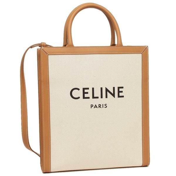 セリーヌ バッグ CELINE 19208 2BNZ 02NT CABAS TEXTILE W/CELINE VERTICAL TOTE キャンバストート 2WAY レディース トートバッグ NATURAL/TAN A4対応