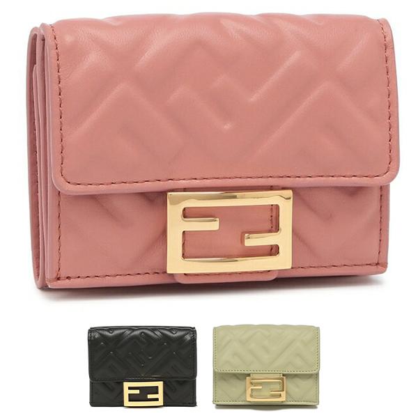 FENDI フェンディ 8M0395 三折財布小銭入付き レザー レディース フェンディ FENDI 8M0395 0AAYZ 三つ折り財布 レディース 財布 ローマ