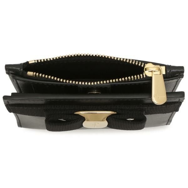 サルヴァトーレフェラガモ 財布 Salvatore Ferragamo 22E009 0734500 ヴァラ NEW VARA リボン レディース 二つ折り財布 無地 NERO 黒 詳細画像