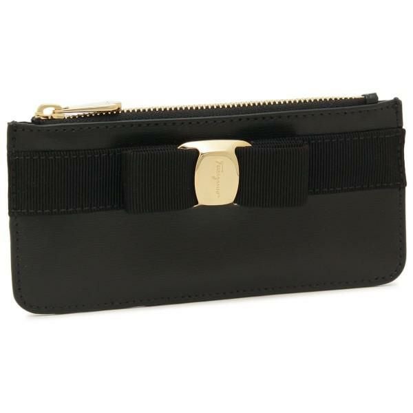 サルヴァトーレフェラガモ 小物 Salvatore Ferragamo 22E010 0734494 ヴァラ NEW VARA リボン フラグメントケース 名刺入れ・カードケース 無地 NERO 黒