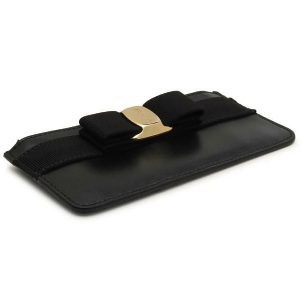 サルヴァトーレフェラガモ 小物 Salvatore Ferragamo 22E010 0734494 ヴァラ NEW VARA リボン フラグメントケース 名刺入れ・カードケース 無地 NERO 黒 詳細画像