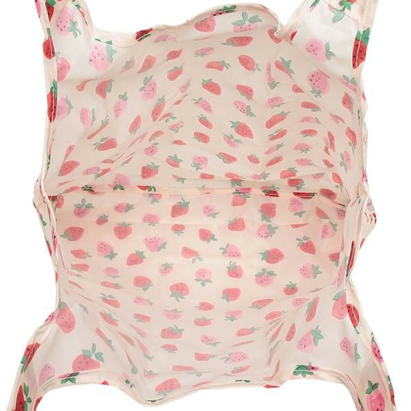 キャスキッドソン バッグ CATH KIDSTON 105351216607102 FOLDAWAY SHOPPER SWEET STRAWBERRY レディース トートバッグ 折りたたみ エコバッグ IVORY 白 A4対応 詳細画像