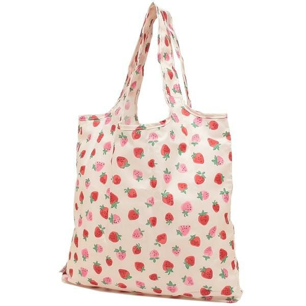 キャスキッドソン バッグ CATH KIDSTON 105351216607102 FOLDAWAY SHOPPER SWEET STRAWBERRY レディース トートバッグ 折りたたみ エコバッグ IVORY 白 A4対応 詳細画像