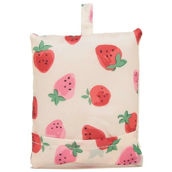 キャスキッドソン バッグ CATH KIDSTON 105351216607102 FOLDAWAY SHOPPER SWEET STRAWBERRY レディース トートバッグ 折りたたみ エコバッグ IVORY 白 A4対応 詳細画像