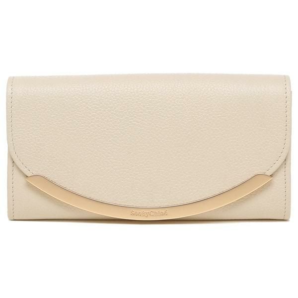 シーバイクロエ 財布 SEE BY CHLOE CHS17WP582349 24H LIZZIE LONG WALLET WITH FLAP リジー リッジー レディース 長財布 無地 CEMENT BEIGE 詳細画像