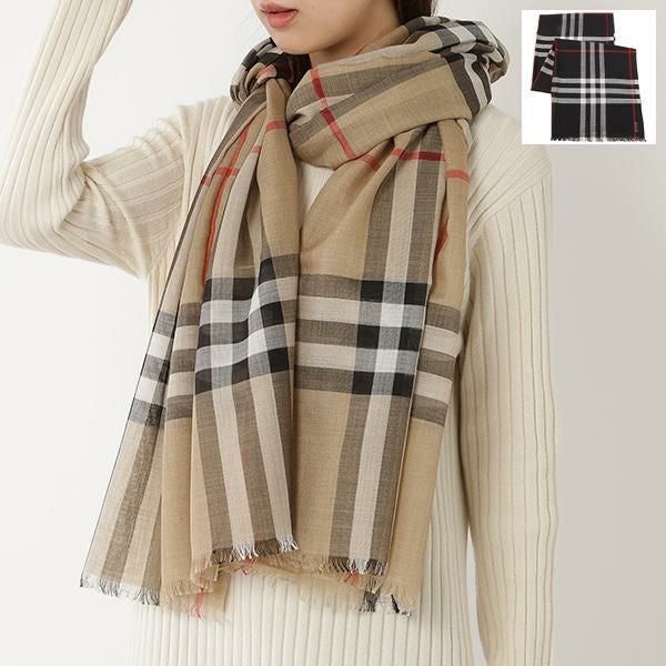 バーバリー マフラー ジャイアントチェック スカーフ ウール シルク メンズ レディース BURBERRY 8018468 8015407 8015406