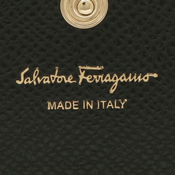 サルヴァトーレフェラガモ 財布 Salvatore Ferragamo 22D515 0725300 VARA RAINBOW ヴァラレインボー リボン ミニ財布 レディース 二つ折り財布 無地 NERO 黒 詳細画像