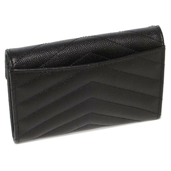 サンローランパリ カードケース SAINT LAURENT PARIS 414404BOW01 1000 MONOGRAMME モノグラム ENVELOPE CARD HOLDER WALLET 財布 名刺入れ 無地 BLACK 黒 詳細画像