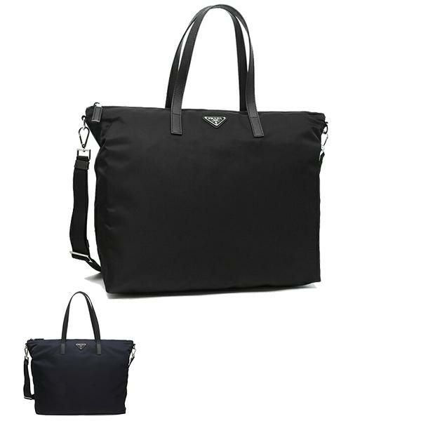 正規品 PRADA プラダ テスート 大容量 レザートートバッグ PRADA プラダ トートバッグ テスート ナイロン レザー ブラック 黒