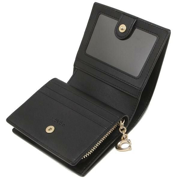 コーチ アウトレット 二つ折り財布 シグネチャー ミニ財布 ブラウン ブラック レディース COACH C3309 IMAA8 詳細画像