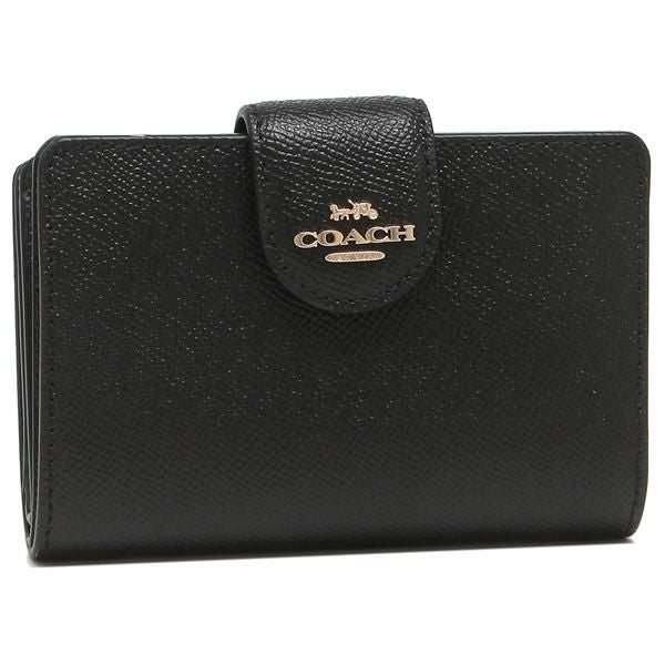 【COACH】コーチ C6390 2つ折り財布 黒 ブラック 箱あり 巾着付き コーチ アウトレット 二つ折り財布 ブラック レディース COACH 6390
