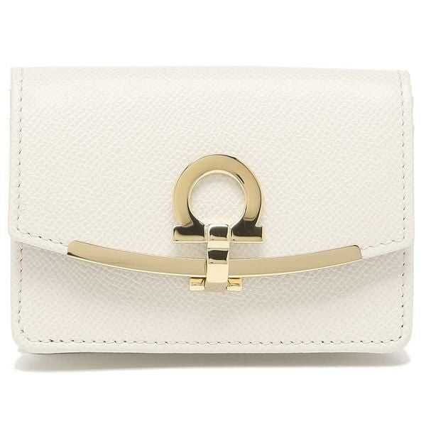 サルヴァトーレフェラガモ カードケース ガンチーノクリップ ホワイト レディース Salvatore Ferragamo 22D198 0740823 詳細画像