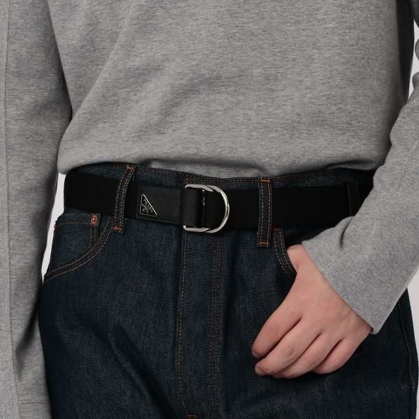 プラダ ベルト トライアングルロゴ ブラック メンズ PRADA 2CN028 2DMN