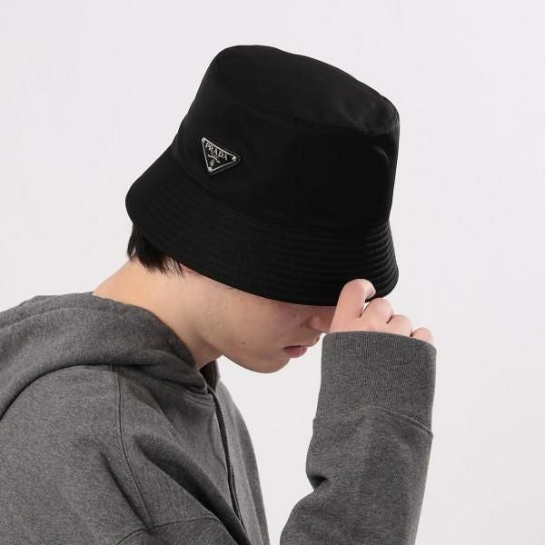 プラダ 帽子 ハット リナイロン バケットハット トライアングルロゴ ブラック メンズ レディース PRADA 2HC137 2DMI F0002