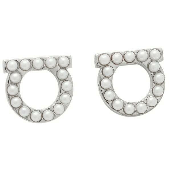 サルヴァトーレフェラガモ  ピアス アクセサリー ガンチーニ クリスタルパール ミディアム レディース Salvatore Ferragamo 760125 詳細画像