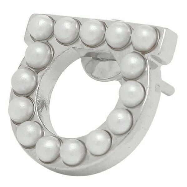 サルヴァトーレフェラガモ  ピアス アクセサリー ガンチーニ クリスタルパール ミディアム レディース Salvatore Ferragamo 760125 詳細画像