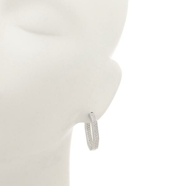 スワロフスキー ピアス アクセサリー デクストラ Mサイズ フープ ホワイト シルバー レディース SWAROVSKI 5618308 詳細画像