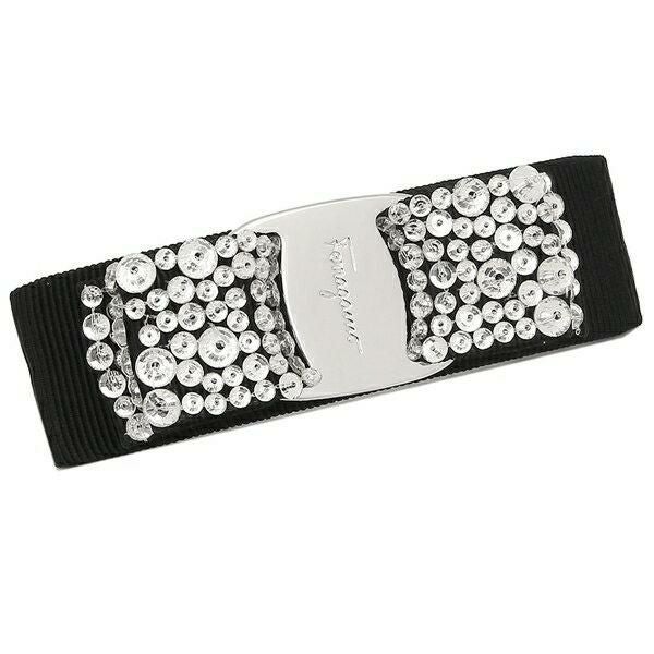 フェラガモ バレッタ アクセサリー レディース ヴァラ VARA リボン クリスタル Salvatore Ferragamo 342759 524894 ブラック 詳細画像