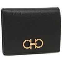 サルヴァトーレフェラガモ 二つ折り財布 ガンチーニ コンパクト財布 ブラック レディース Salvatore Ferragamo 22D780 0726512 NERO