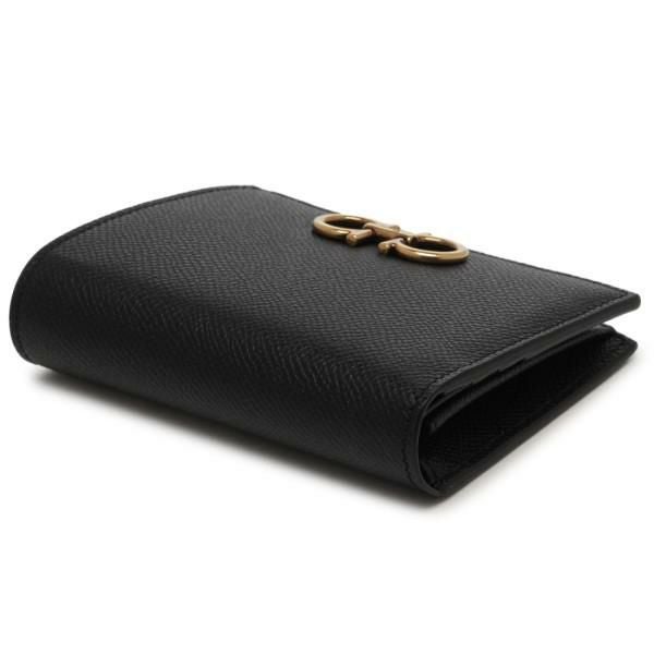 サルヴァトーレフェラガモ 二つ折り財布 ガンチーニ コンパクト財布 ブラック レディース Salvatore Ferragamo 22D780 0726512 NERO 詳細画像