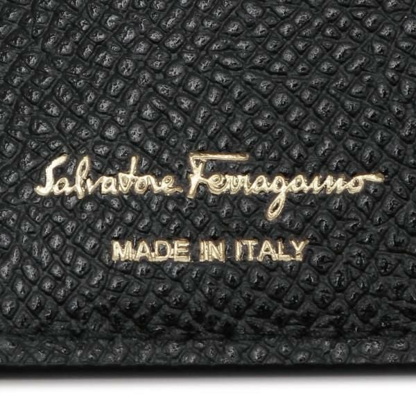 折財布　　財布　サルヴァトーレフェラガモ　ガンチーニ レディースブラック FERRAGAMO（フェラガモ） Salvatore Ferragamo 財布 二つ折り財布
