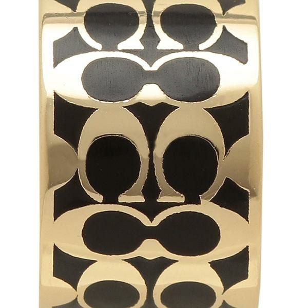 コーチ アウトレット ピアス シグネチャー ハギー ゴールド ブラック レディース COACH C7770 GDBLK 詳細画像