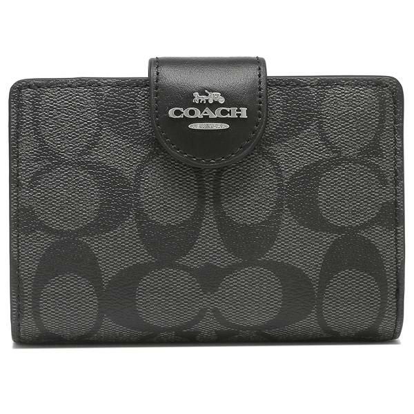 コーチ アウトレット 二つ折り財布 シグネチャー ブラック レディース COACH C0082 SVTSQ 詳細画像