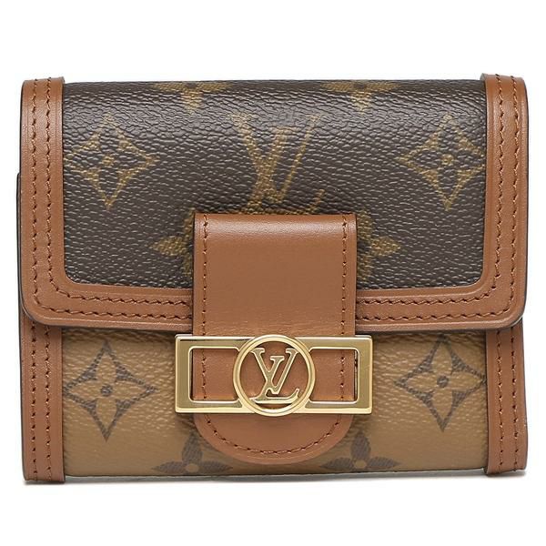 ルイヴィトン 三つ折り財布 ポルトフォイユドーフィーヌコンパクト ブラウン レディース LOUIS VUITTON M68725 詳細画像