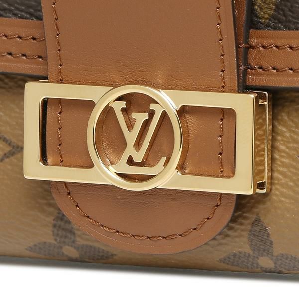 ルイヴィトン 三つ折り財布 ポルトフォイユドーフィーヌコンパクト ブラウン レディース LOUIS VUITTON M68725 詳細画像