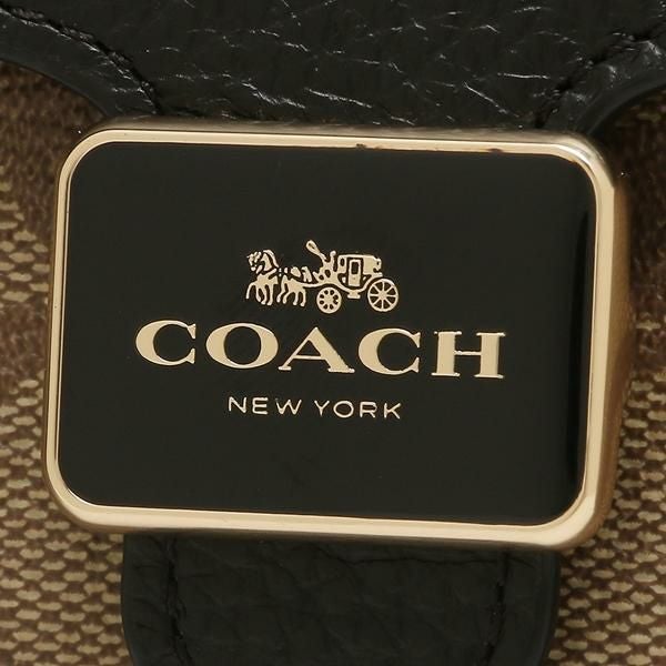 コーチ アウトレット 二つ折り財布 シグネチャー ベージュ ブラック レディース COACH C7805 IMLOV 詳細画像