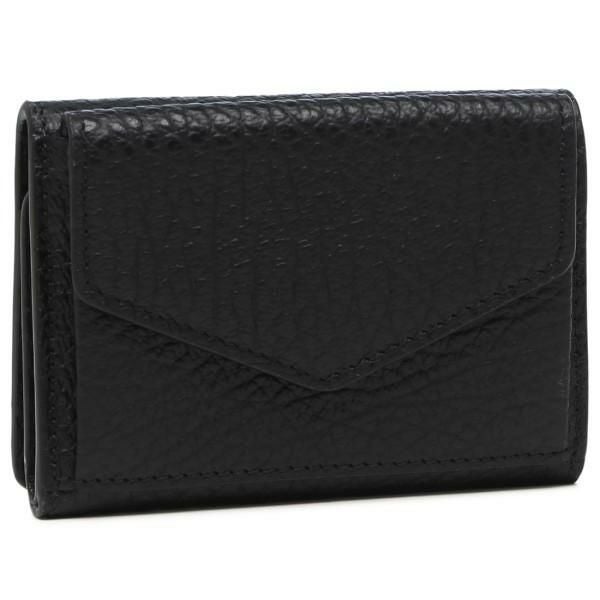 Maison Margiela  メゾンマルジェラ 三折財布小銭入付き S36UI0416 P4455 T8013 ユニセックス ブラック メゾンマルジェラ 三つ折り財布 ミニ財布 ブラック メンズ レディース