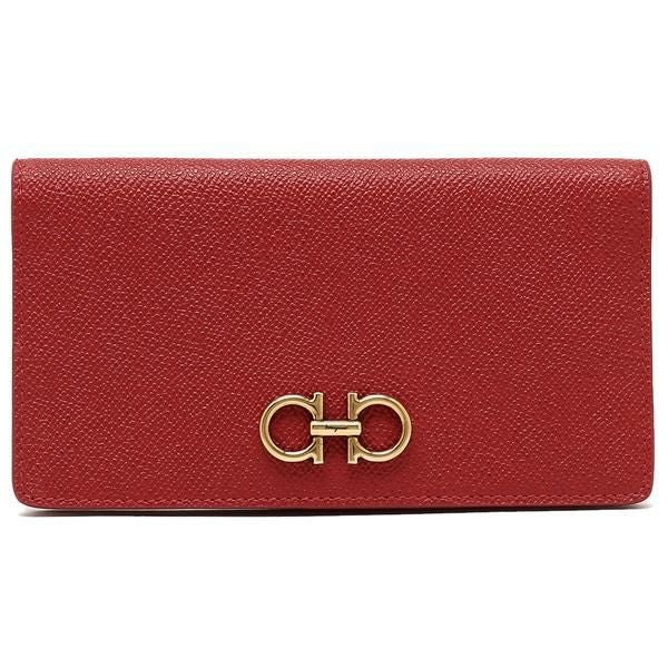 フェラガモ 長財布 ガンチーニ レッド レディース FERRAGAMO 22D779