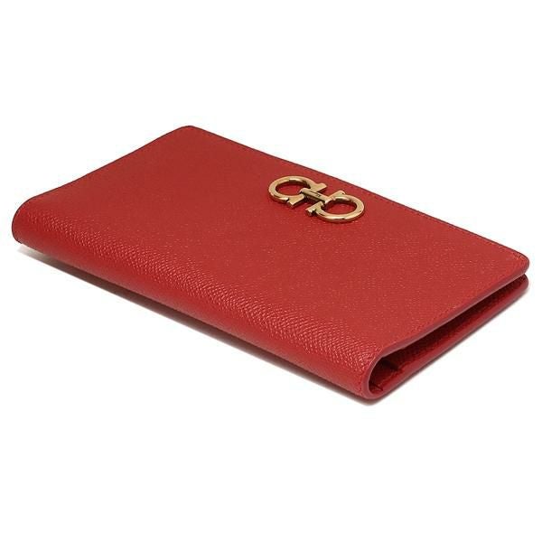 フェラガモ 長財布 ガンチーニ レッド レディース FERRAGAMO 22D779