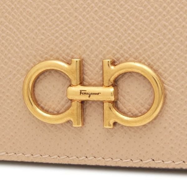 サルヴァトーレフェラガモ 長財布 ガンチーニ ベージュ レディース Salvatore Ferragamo 22D779 0752757 詳細画像