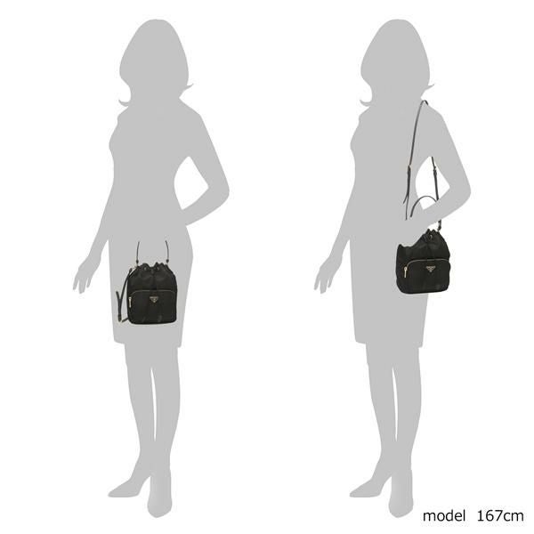 プラダ ショルダーバッグ ハンドバッグ ヴェラ デュエット リナイロン 巾着バッグ ブラック レディース PRADA 1BH038 RV44 UOO F0002 詳細画像