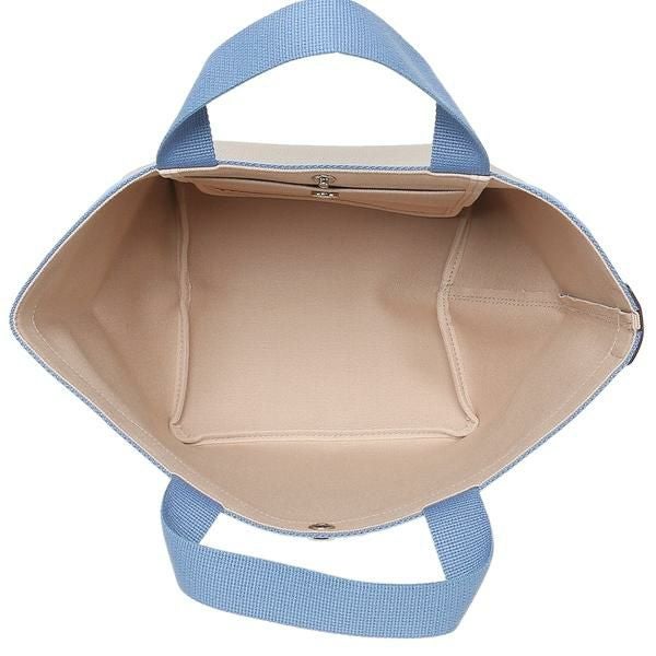 エルベシャプリエ トートバッグ Mサイズ ベージュ ブルー レディース Herve Chapelier 707GP 6311A 詳細画像