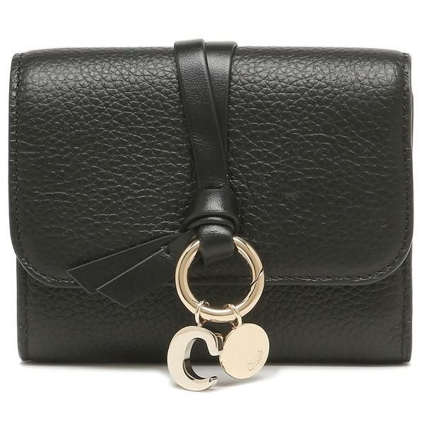 クロエ 三つ折り財布 アルファベット ミニ財布 ブラック レディース