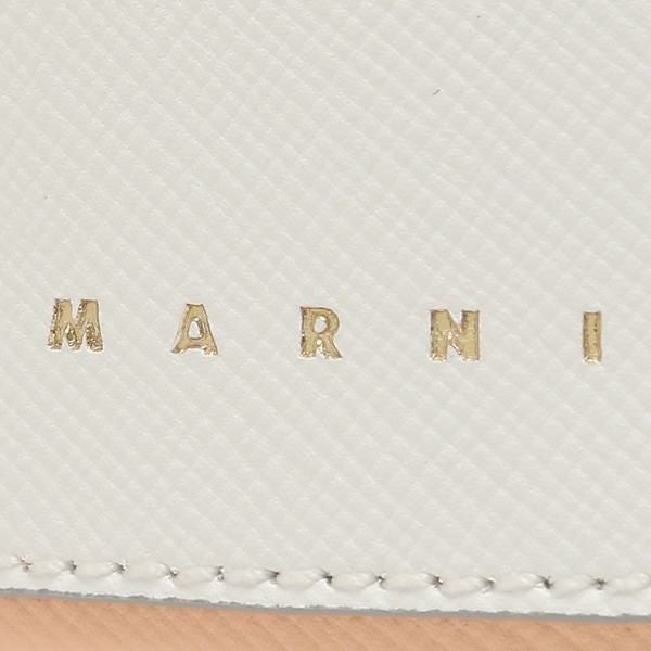 マルニ 二つ折り財布 トランク バイフォールドウォレット ミニ財布 ホワイト マルチ メンズ レディース MARNI PFMOQ14U13 LV520 Z539G 詳細画像