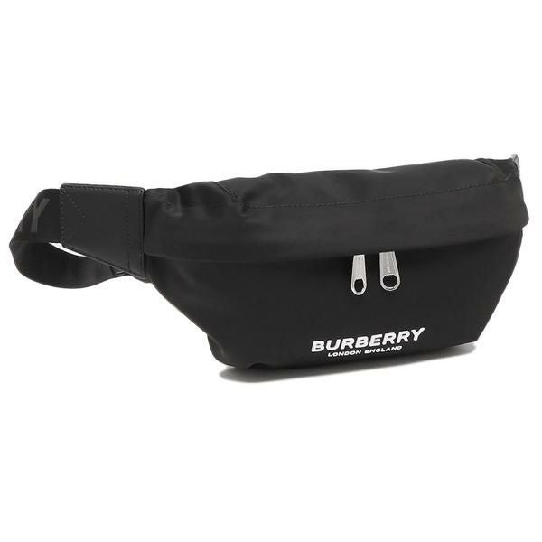 ☆His 0830 バーバリー ロゴ ボディバッグ ウエストバッグ BURBERRY（バーバリー） ロゴ ウエストバッグ ブラック ボディバッグ