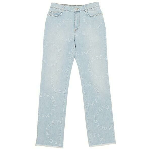 ステラマッカートニー デニムパンツ ジーンズ ロゴ ストレートパンツ ブルー レディース STELLA McCARTNEY 6D0016 3SOH76 4874 詳細画像