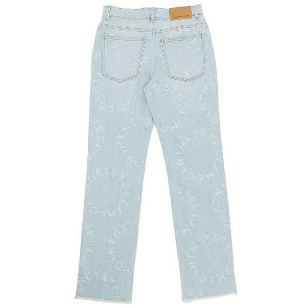 ステラマッカートニー デニムパンツ ジーンズ ロゴ ストレートパンツ ブルー レディース STELLA McCARTNEY 6D0016 3SOH76 4874 詳細画像