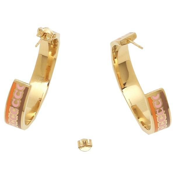 コーチ ピアス アクセサリー フープ ゴールド オレンジマルチ レディース COACH Cb447 UJH 詳細画像