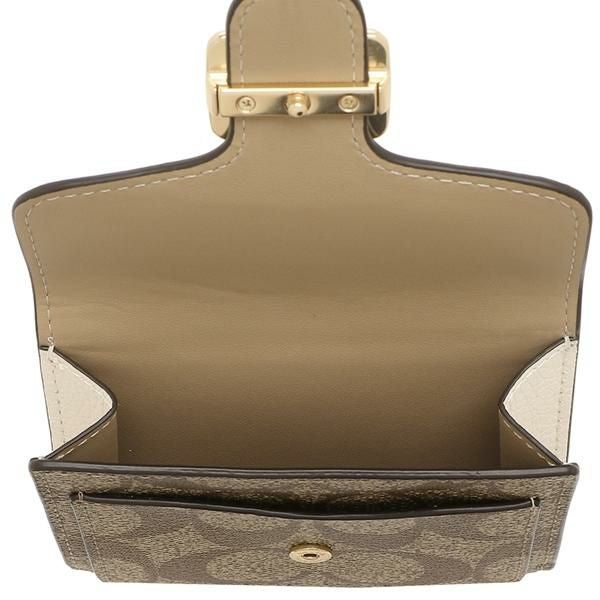コーチ アウトレット 二つ折り財布 シグネチャー ミニ財布 ベージュ ホワイト レディース COACH C7805 IMDJ8 詳細画像