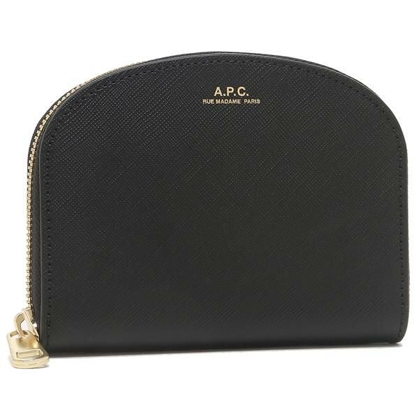 アーペーセー 二つ折り財布 ハーフムーン コインケース コンパクト財布 ブラック レディース APC F63219 PXBJQ LZZ