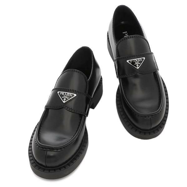 プラダ ローファー 靴 チョコレートブラッシュドレザー ブラック メンズ PRADA 2DE127 055 F0002 詳細画像