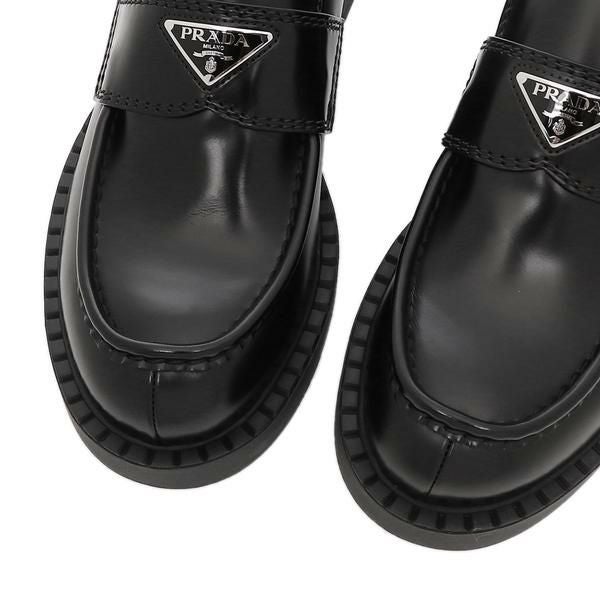 プラダ ローファー 靴 チョコレートブラッシュドレザー ブラック メンズ PRADA 2DE127 055 F0002 詳細画像