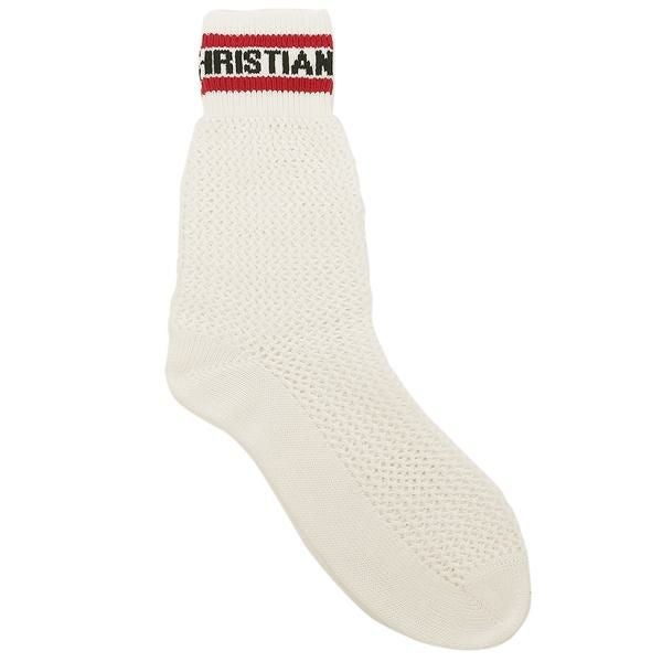 クリスチャンディオール 靴下 ソックス スポーティ ロゴ ホワイト